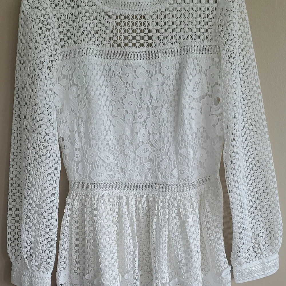 BHLDN White Long Sleeve Lace Wedding Dress Or Any Occassion - Picture 4 of 13